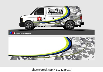 Van decal design. Abstract background vector for vehicle vinyl wrap.