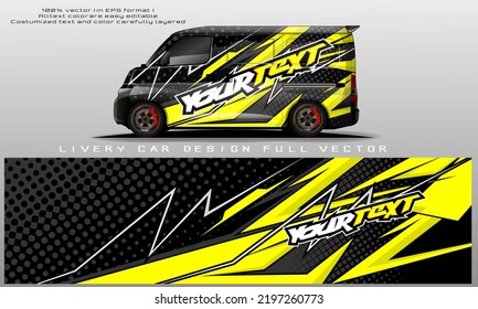 van decal design vector. Graphic abstract stripe racing background kit designs for wrap vehicle, race car, rally, adventure and livery