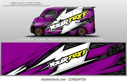 van decal design vector. Graphic abstract stripe racing background kit designs for wrap vehicle, race car, rally, adventure and livery