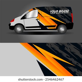 van decal design vetor gráfico abstrato stripe design de corrida para veículo de embrulho, carro de corrida, rali, aventura e livery decal com uma área em branco