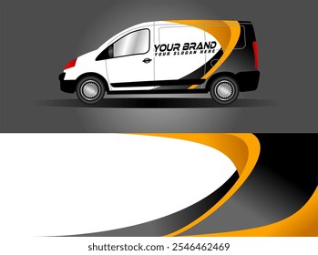 van decal design vector graphic abstract stripe racing design for wrap vehicle, race car, rally, adventure and livery decal with a blank area