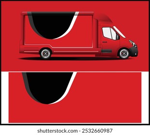 Diseño de la etiqueta de la furgoneta para los vehículos, coche de carrera