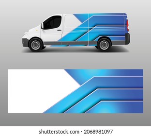 van decal wrap design vector for Company branding . Graphic wrap decal and sticker template vector