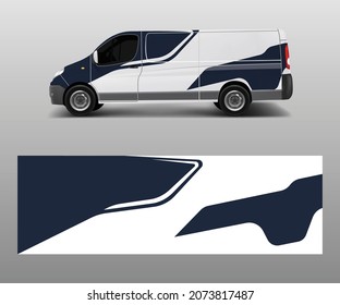 van decal wrap design vector for Company branding . Graphic wrap decal and sticker template vector