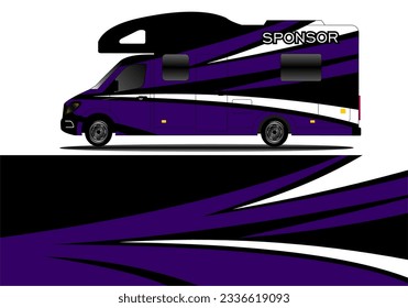 Van decal wrap design vector for company branding graphic wrap decal and sticker template vector