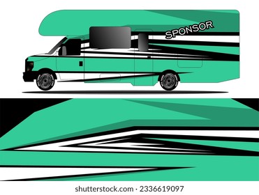 Van decal wrap design vector for company branding graphic wrap decal and sticker template vector