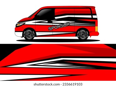 Van decal wrap design vector for company branding graphic wrap decal and sticker template vector