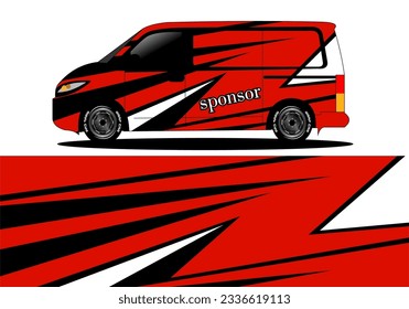 Van decal wrap design vector for company branding graphic wrap decal and sticker template vector