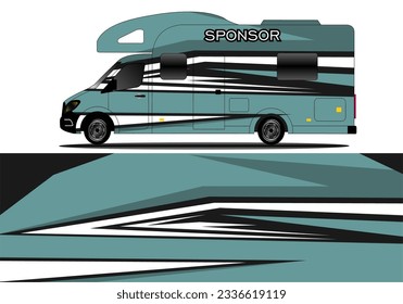 Van decal wrap design vector for company branding graphic wrap decal and sticker template vector