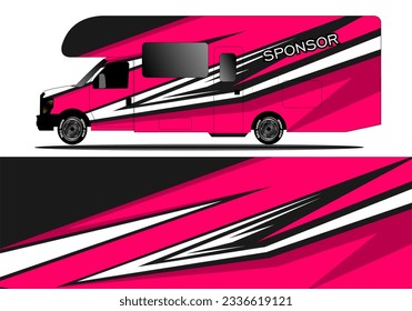 Van decal wrap design vector for company branding graphic wrap decal and sticker template vector