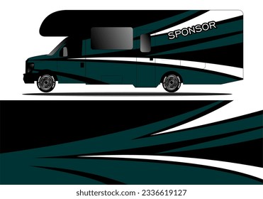 Van decal wrap design vector for company branding graphic wrap decal and sticker template vector