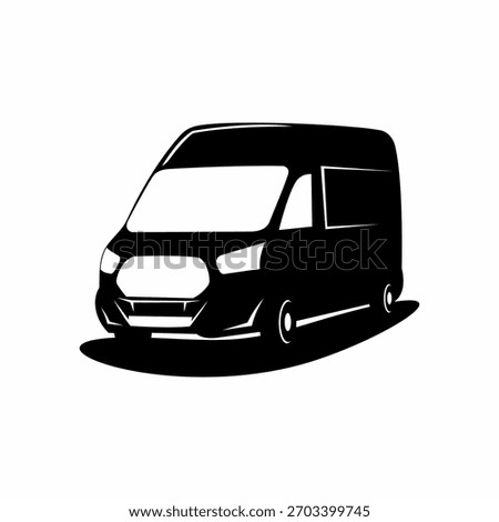 Van delivery car icon silhouette. Cargo minibus. simple flat graphic illustration.