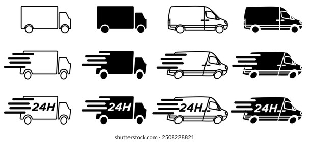 Van Delivery Graphic Elements, Fast Delivery illustration