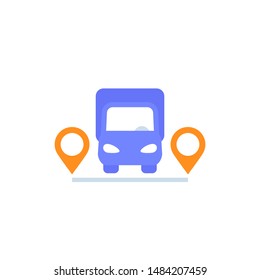 van and delivery points vector icon