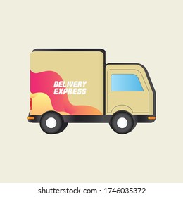 van delivery,  Product goods shipping transport. Fast service truck.