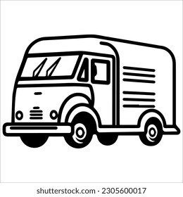 Van delivery sign, isolated on white