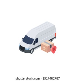 Van Delivery Vector 3d Isometric, Color Web Icons Set, New Flat Style. Creative Illustration Design, Idea For Infographics.