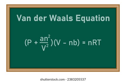 Van der waals equation in chemistry. Pressure, volume, temperature, gas constant and specific constants for each gas. Scientific resources for teachers and students.