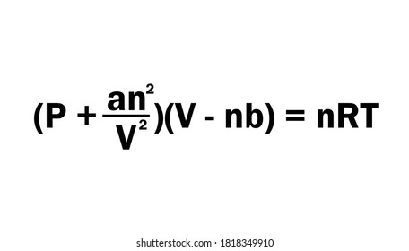 van der waals equation on white background