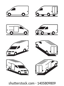 Van in different perspective - vector illustration