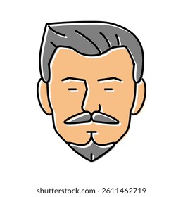 van duke beard hair style color icon vector. van duke beard hair style sign. isolated symbol illustration