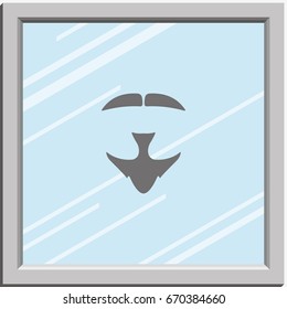 Van Dyke beard style. Beard and mustache icon.