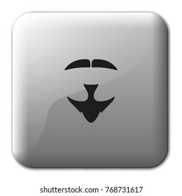 Van Dyke beard style. Beard and mustache flat vector icon.