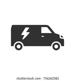 Van Electrician. Monochrome Icon