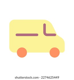Van flat color ui icon. Small cargo automobile. Transportation service for customer. Simple filled element for mobile app. Colorful solid pictogram. Vector isolated RGB illustration
