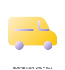 Van flat gradient two-color ui icon. Small cargo automobile. Transportation service for customer. Simple filled pictogram. GUI, UX design for mobile application. Vector isolated RGB illustration