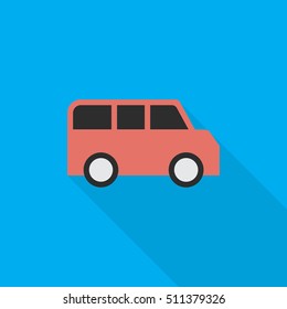 van flat icon illustration isolated vector sign symbol