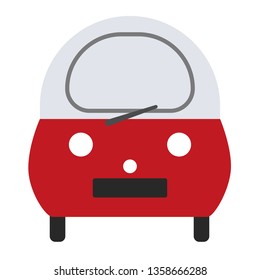 van flat illustration on white