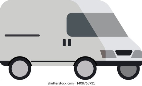 Van flat illustration on white