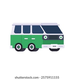 Van flat style icon design, Transportation travel trip vacation journey road and destination theme Vector illustration