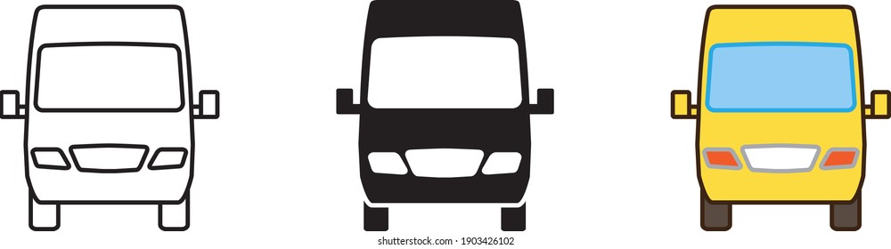 Van front icon , vector illustration