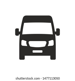 Van Front View Icon Isolated On White Background