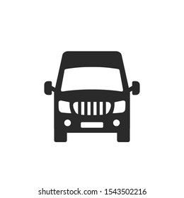 Van front view icon isolated on white background. Vector