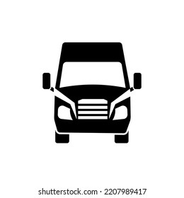 Van Front View Icon Vector On White Background, Van Front View Trendy Filled Icons From Transport Collection, Van Front View Vector Illustration