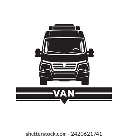 Van front view icon. Vector and glyph