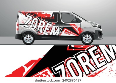 Van with full vinyl sticker wrap. Sample offer, easy to adapt to your requirements.