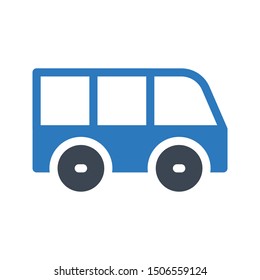 van glyph colour vector icon
