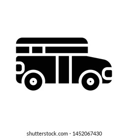 van glyph flat vector icon