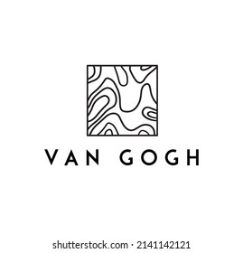 Van Gogh vector emblem icon. Minimal Illustration