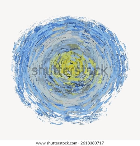 Van Gogh's starry night moon vintage illustration isolated on white, vector. Famous art element inspired by Vincent van Gogh. Beautiful vintage art illustration, famous painting element.