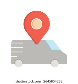 van and gps navigation map pin icon