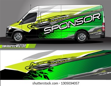van Graphic designs. Abstract lines  vector with grunge background concept for vinyl Wrap and Vehicle branding 