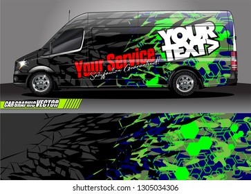 van Graphic designs. Abstract lines  vector with grunge background concept for vinyl Wrap and Vehicle branding 