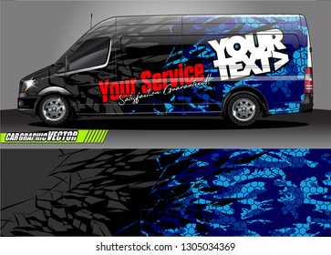 van Graphic designs. Abstract lines  vector with grunge background concept for vinyl Wrap and Vehicle branding 