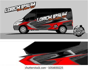 van graphic kit. abstract background for vehicle and boat wrap