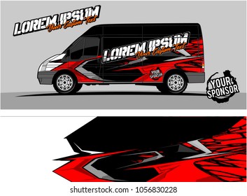 van graphic kit. abstract background for vehicle and boat wrap